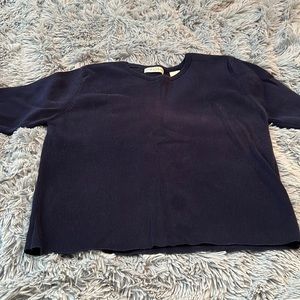 Navy short sleeve sweater